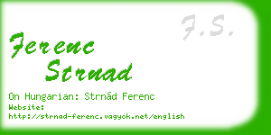ferenc strnad business card